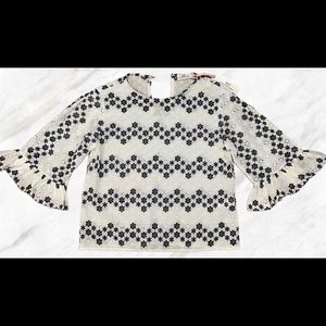 Vineyard Vines Ruffle Sleeve Woven Top